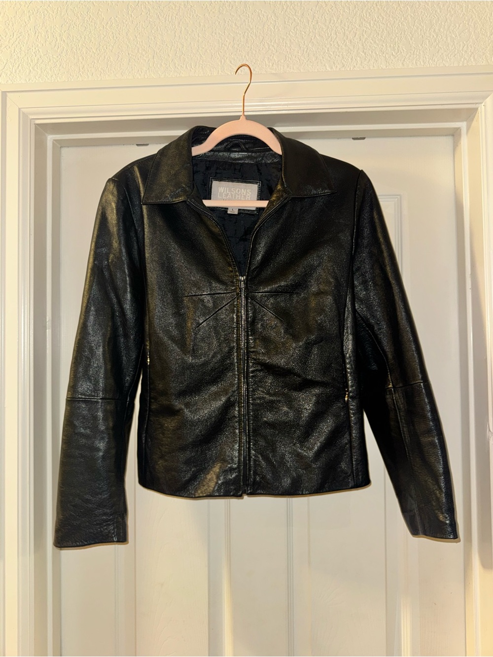 Wilsons Leather Black Women's Zip-Up Leather Jacket